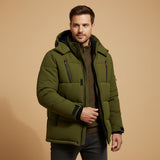 The Brookhaven Men’s Warm Hooded Winter Puffer Coat with Zipper Pockets