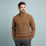 The Lignano Men’s Textured Quarter Zip Knit Sweater